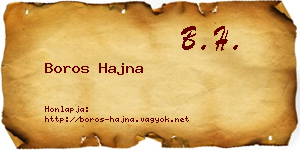 Boros Hajna névjegykártya