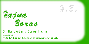 hajna boros business card